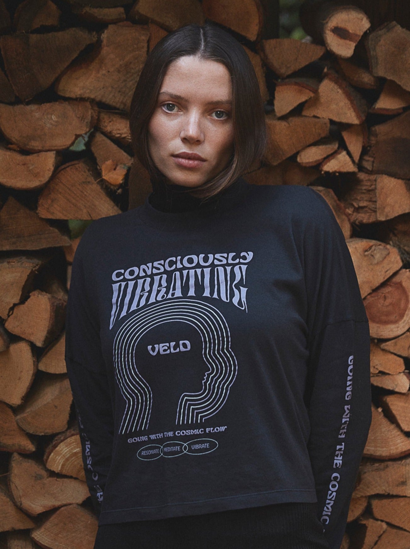 Vondel Consciously Vibrating Long Sleeve T-Shirt - Anthracite